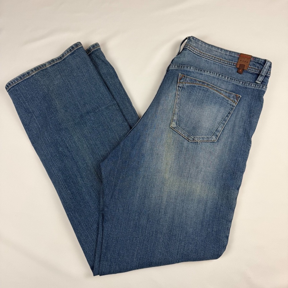 WORN Men's Big and Tall Straight Leg Medium Wash Denim Work Blue Jean 40x36